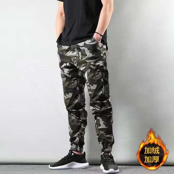 Quần Dài Họa Tiết Rằn Ri Lót Lông Cừu Dày Dặn Chống Mài Mòn Thời Trang Thu Đông Cho Nam Giới