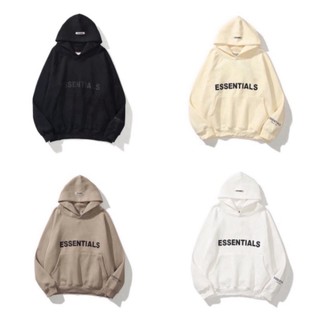 Áo hoodie mũ 2 lớp nỉ ngoại essentials fom thụng nam nữ mũ trùm đầu 5 màu siêu hot 2023