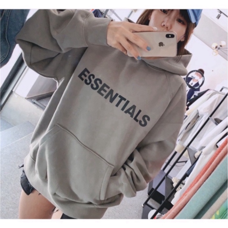 Áo Hoodie Mũ 2 Lớp Nỉ Ngoại ESSENTIALS Fom Thụng Nam Nữ Mũ Trùm Đầu 5 Màu Siêu Hot 2023