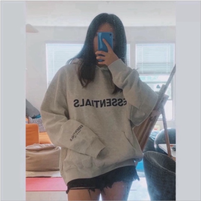 Áo Hoodie Mũ 2 Lớp Nỉ Ngoại ESSENTIALS Fom Thụng Nam Nữ Mũ Trùm Đầu 5 Màu Siêu Hot 2023