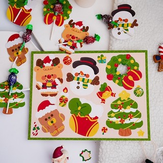 set 6 mô hình trang trí kẹo mút lolipop chủ đề Giáng sinh Noel