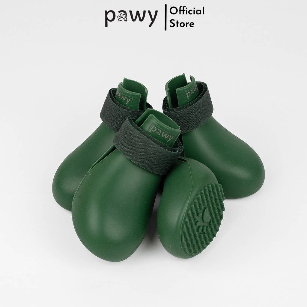 Giày Cho Chó Mèo Pawy - Ultra Protection - Xanh Lá Cây - Pawy Dog & Cat Shoes - Giày Đi Mưa Cho Chó Mèo