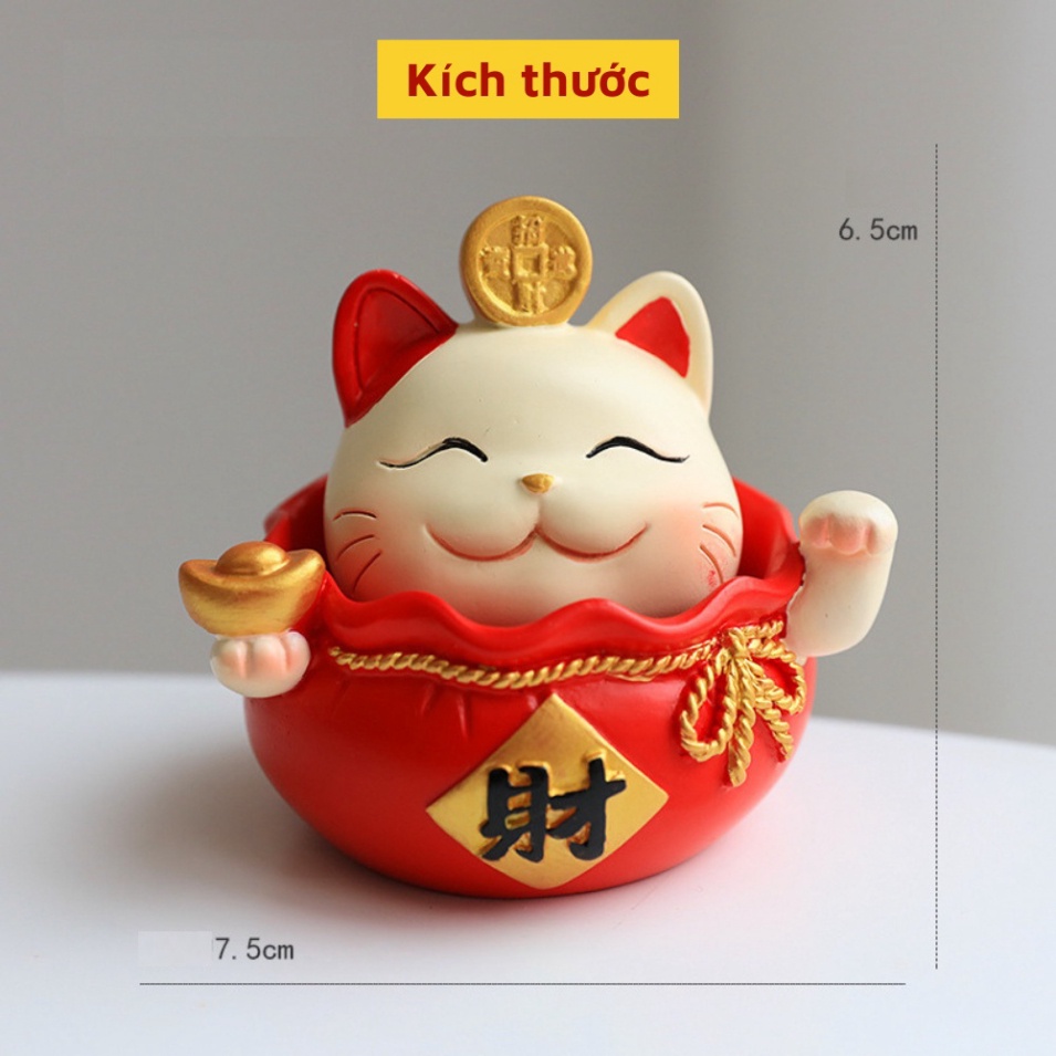 Tượng mèo thần tài hút tài lộc🍀FREESHIP🍀Chú mèo thần tài trang trí bàn làm việc mang lại tài lộc phát đạt cho gia chủ