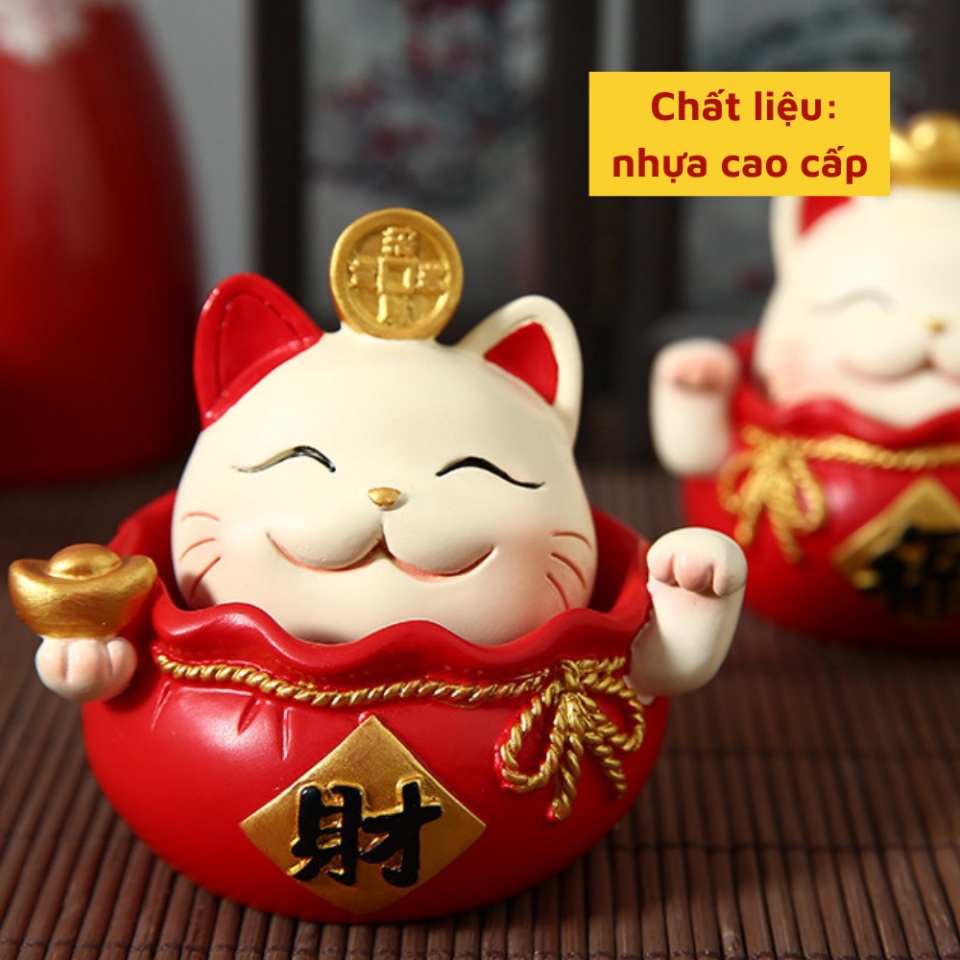 Tượng mèo thần tài hút tài lộc🍀FREESHIP🍀Chú mèo thần tài trang trí bàn làm việc mang lại tài lộc phát đạt cho gia chủ
