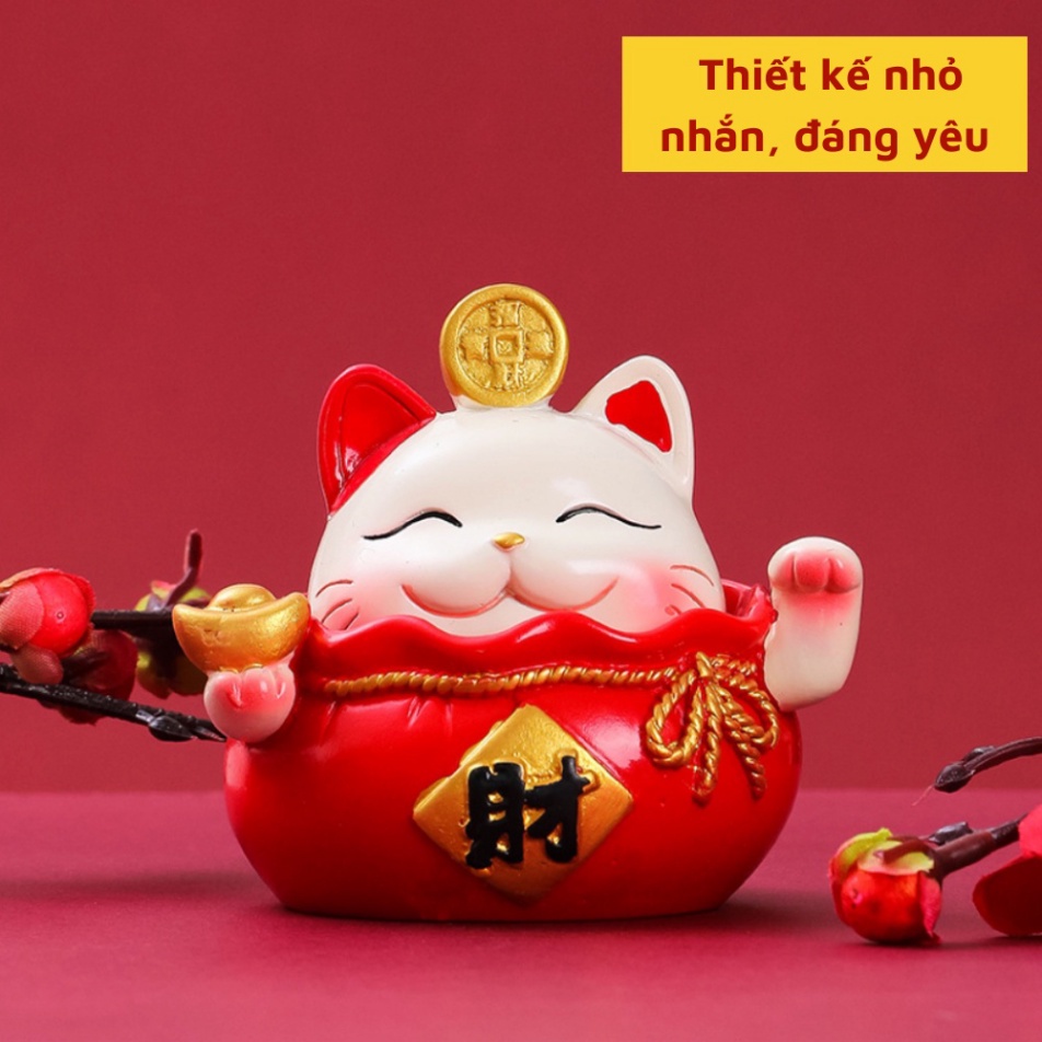 Tượng mèo thần tài hút tài lộc🍀FREESHIP🍀Chú mèo thần tài trang trí bàn làm việc mang lại tài lộc phát đạt cho gia chủ