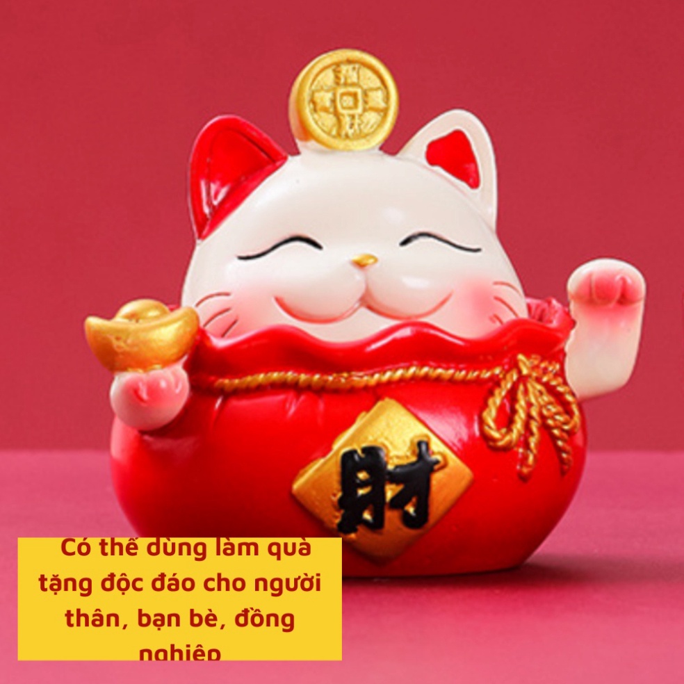 Tượng mèo thần tài hút tài lộc🍀FREESHIP🍀Chú mèo thần tài trang trí bàn làm việc mang lại tài lộc phát đạt cho gia chủ