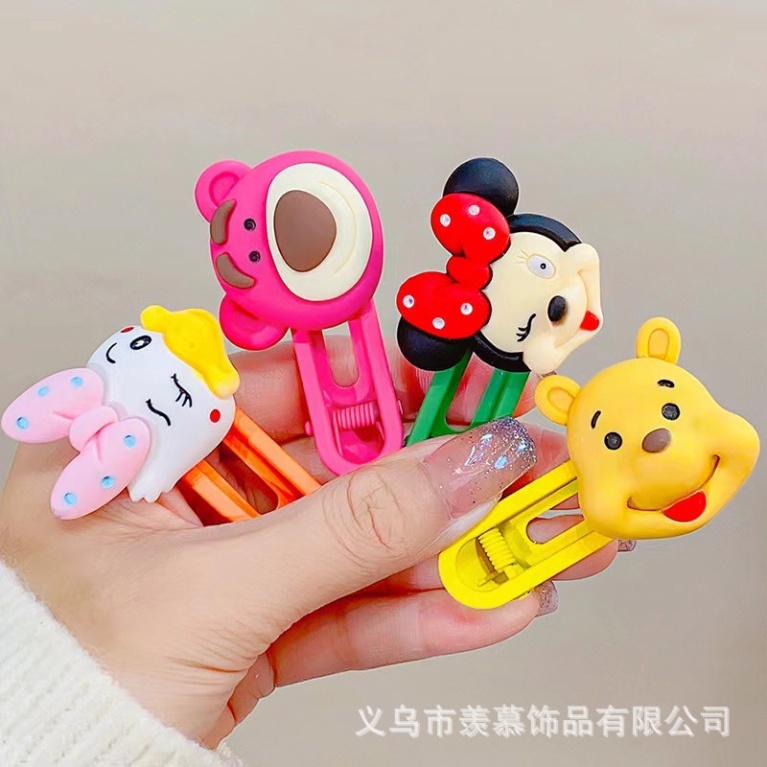 Set 5 Kẹp Tóc Cho Bé Gái Mặt Nhân Vật Hoạt Hình Siêu Cute🍀FREESHIP🍀Vỉ 5 Ket Tóc Kute Cho Bé Gái