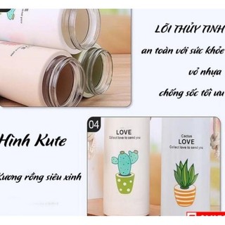 Hoả tốc bình giưc nhiệt lõi thủy tinh 2 lop love