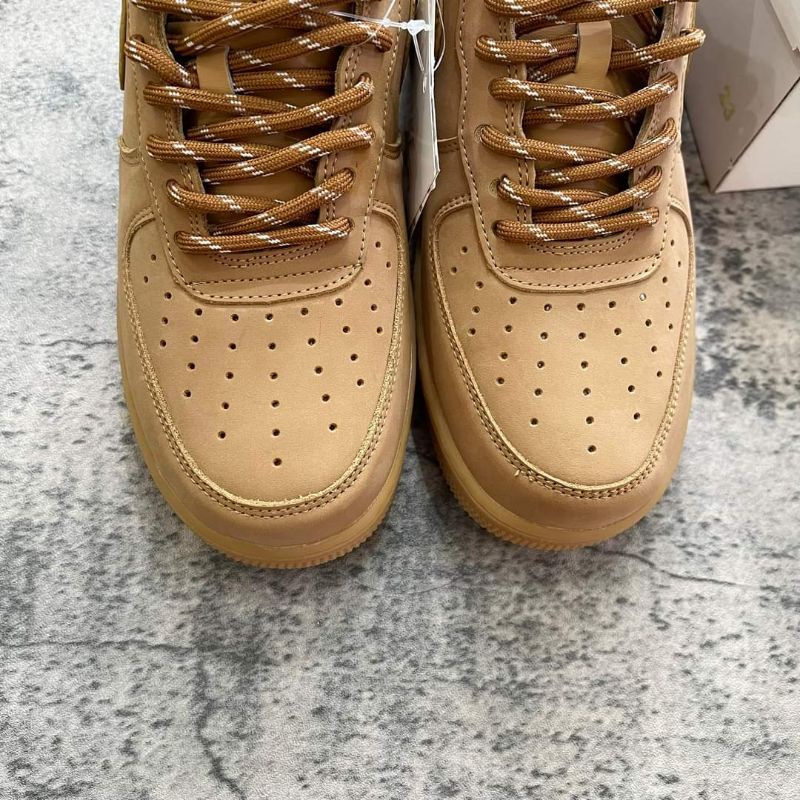 Giày_Nike Air Force 1 Low Flax, SneakerAF1 da lộn vàng bò bản like.aut mới 100% full bõ