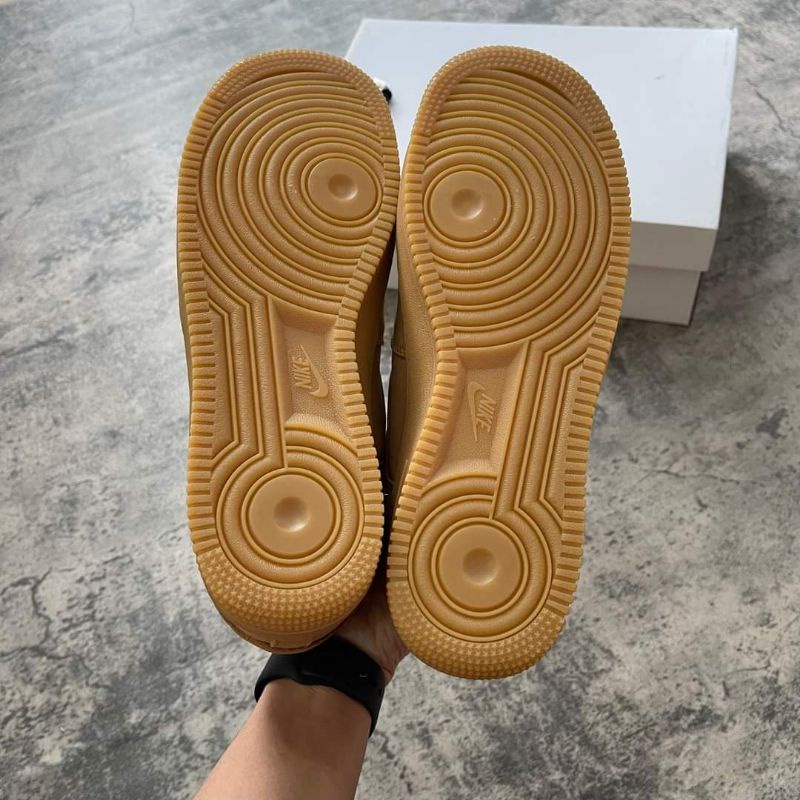 Giày_Nike Air Force 1 Low Flax, SneakerAF1 da lộn vàng bò bản like.aut mới 100% full bõ