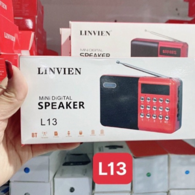 Đài Radio Fm Cho Người Già L13, Máy Nghe Nhạc Mini Bluetooth Mp3-Usb-Thẻ Nhớ, Quà, 2 Pin Sạc