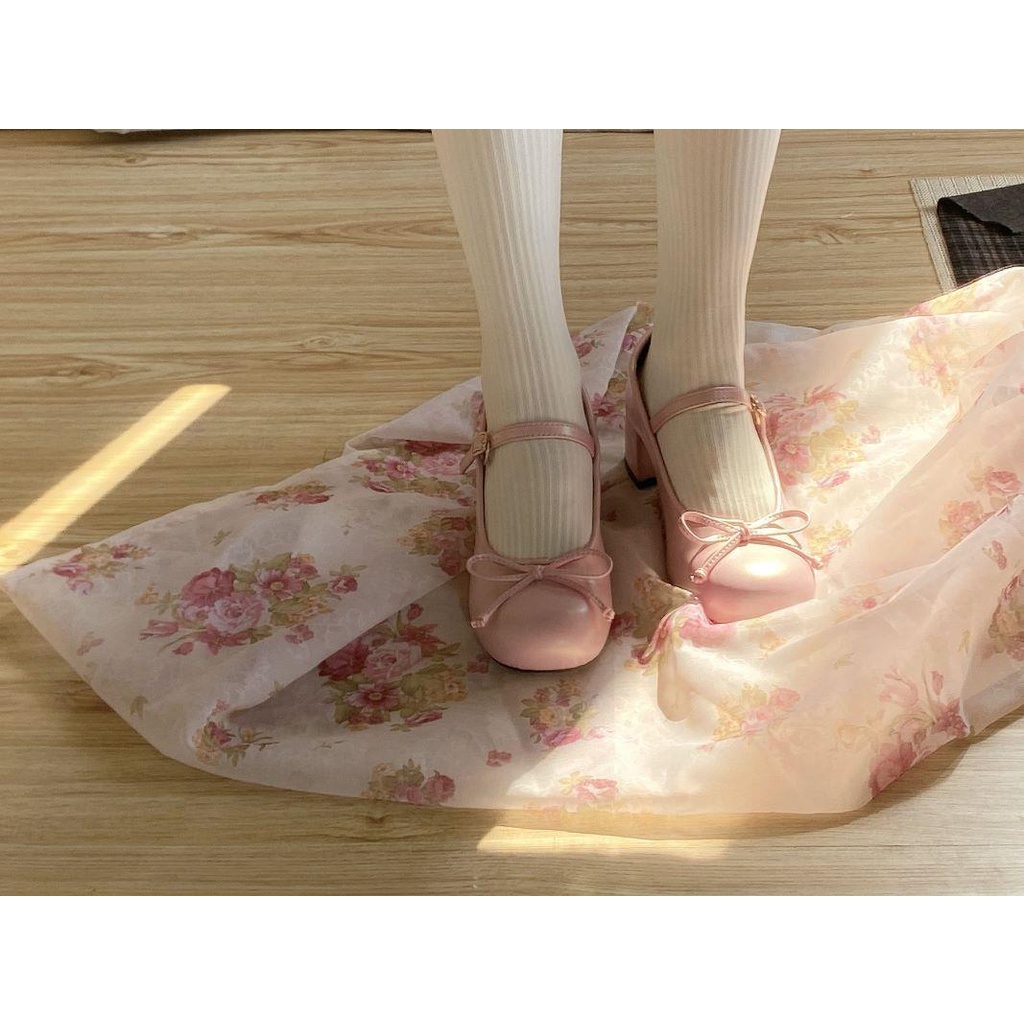 Giày Da Mũi Tròn Đế Dày Phong Cách lolita Nhật Bản Dễ Phối Đồ