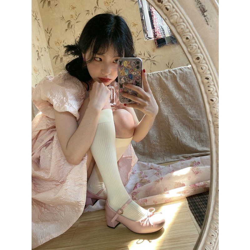 Giày Da Mũi Tròn Đế Dày Phong Cách lolita Nhật Bản Dễ Phối Đồ