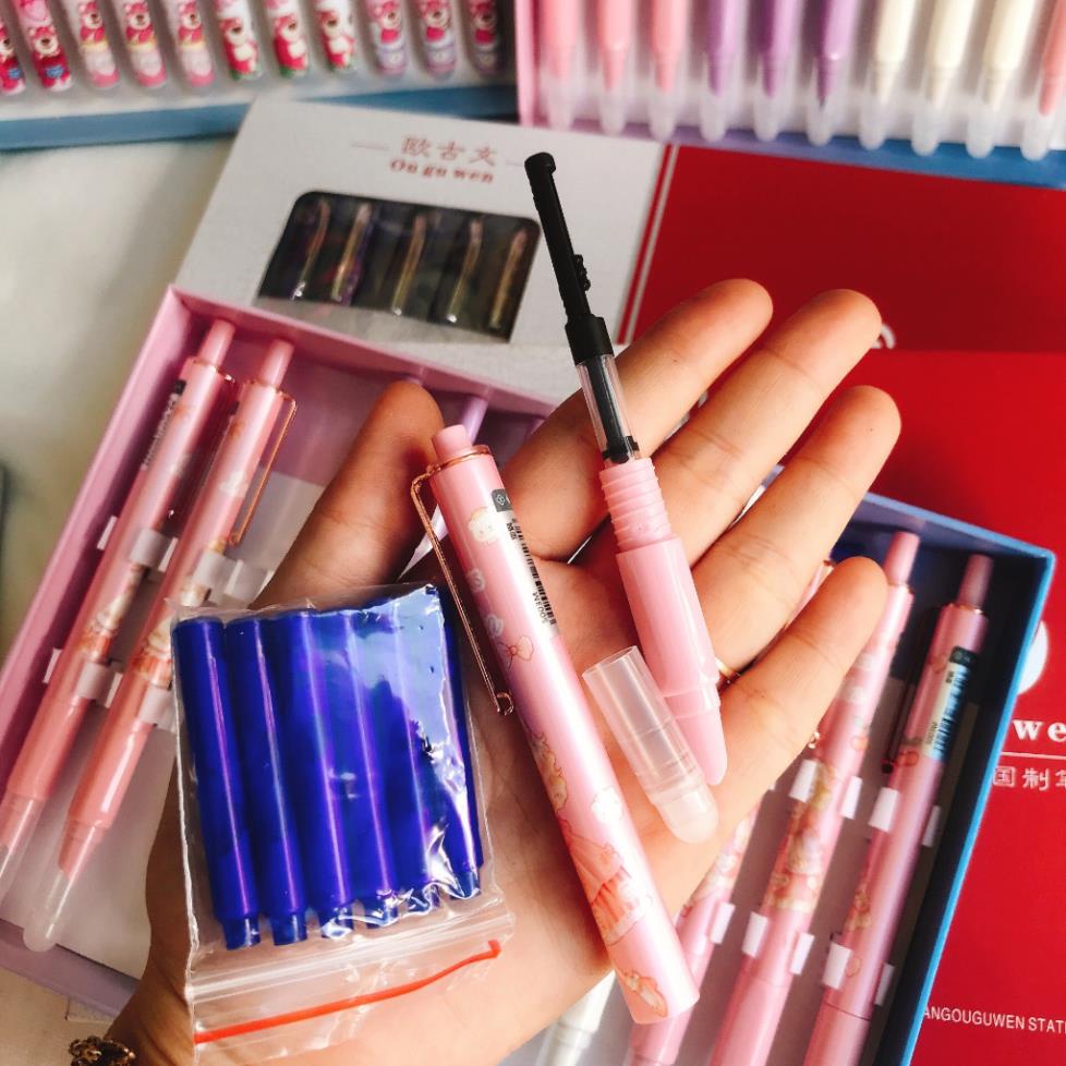 Bút máy, bút máy xóa được dạng bấm có thể thay ống mực