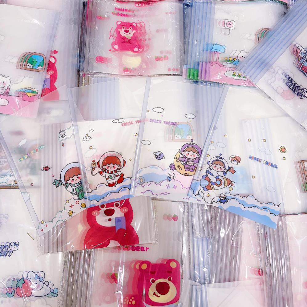 Bìa kẹp, bìa nút hồ sơ A4 gấu dâu dễ thương