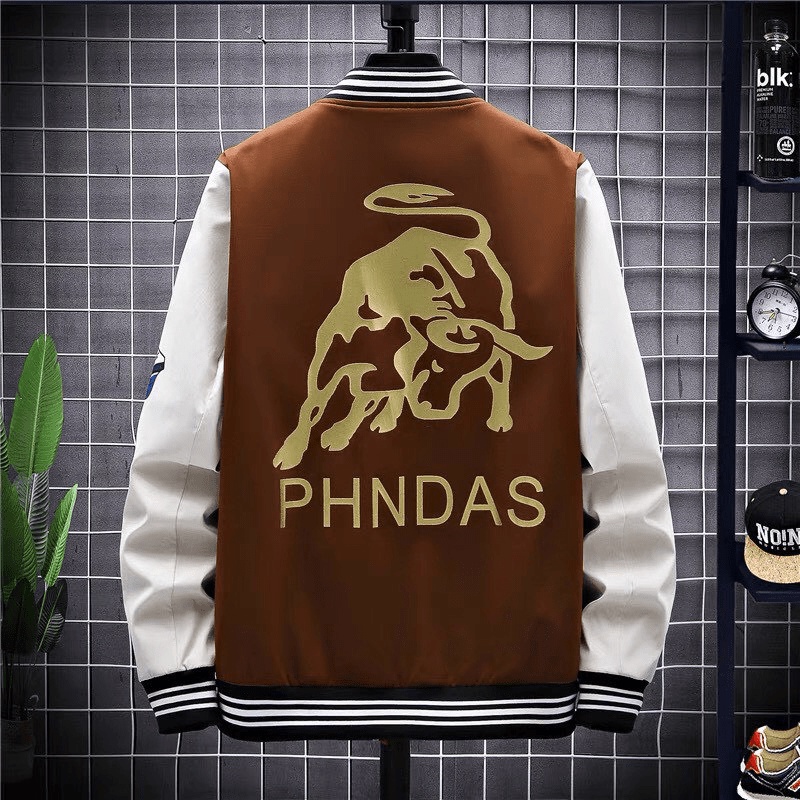 Áo Khoác Dù Nam Nút Bấm Kiểu Bomber 2 Lớp Họa Tiết In Trâu linh miu.shop