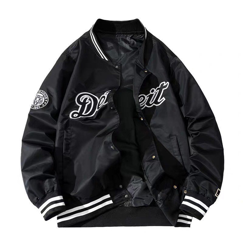 Áo Khoác Dù Nam, Nữ Kiểu Bomber 2 Lớp Thêu Họa Tiêt Chữ Detreit 2 Màu Siêu Hot alo_shop