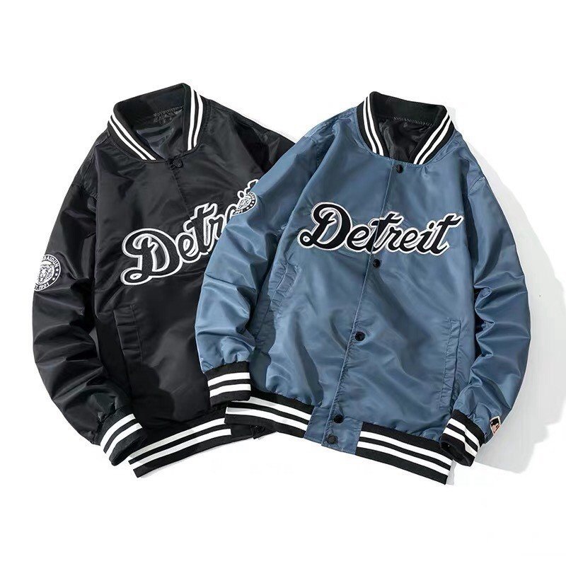 Áo Khoác Dù Nam, Nữ Kiểu Bomber 2 Lớp Thêu Họa Tiêt Chữ Detreit 2 Màu Siêu Hot alo_shop