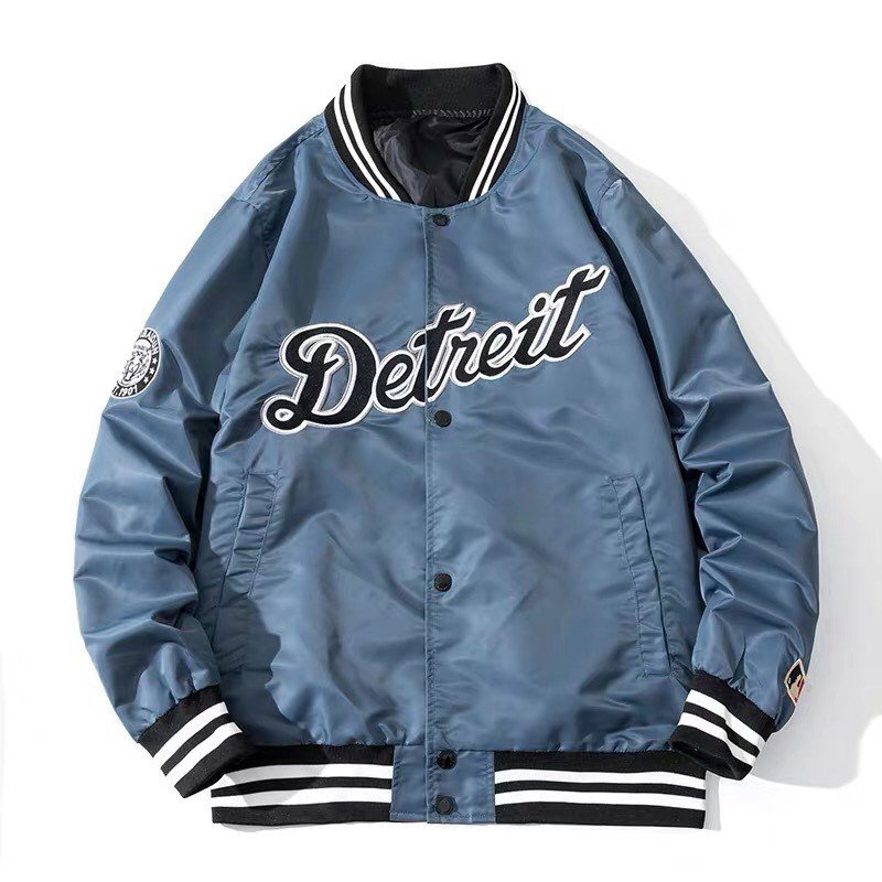 Áo Khoác Dù Nam, Nữ Kiểu Bomber 2 Lớp Thêu Họa Tiêt Chữ Detreit 2 Màu Siêu Hot alo_shop