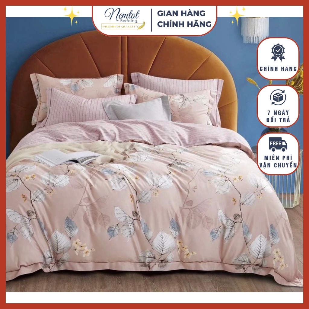 🍂BỘ SƯU TẬP MỚI🍂Trọn Bộ Chăn Ga Gối Lụa Tencel Than Hoạt Tính Natural Siêu Mát, Bộ 4,5 Món Mền Chần Bông Cao Cấp Mát Mịn
