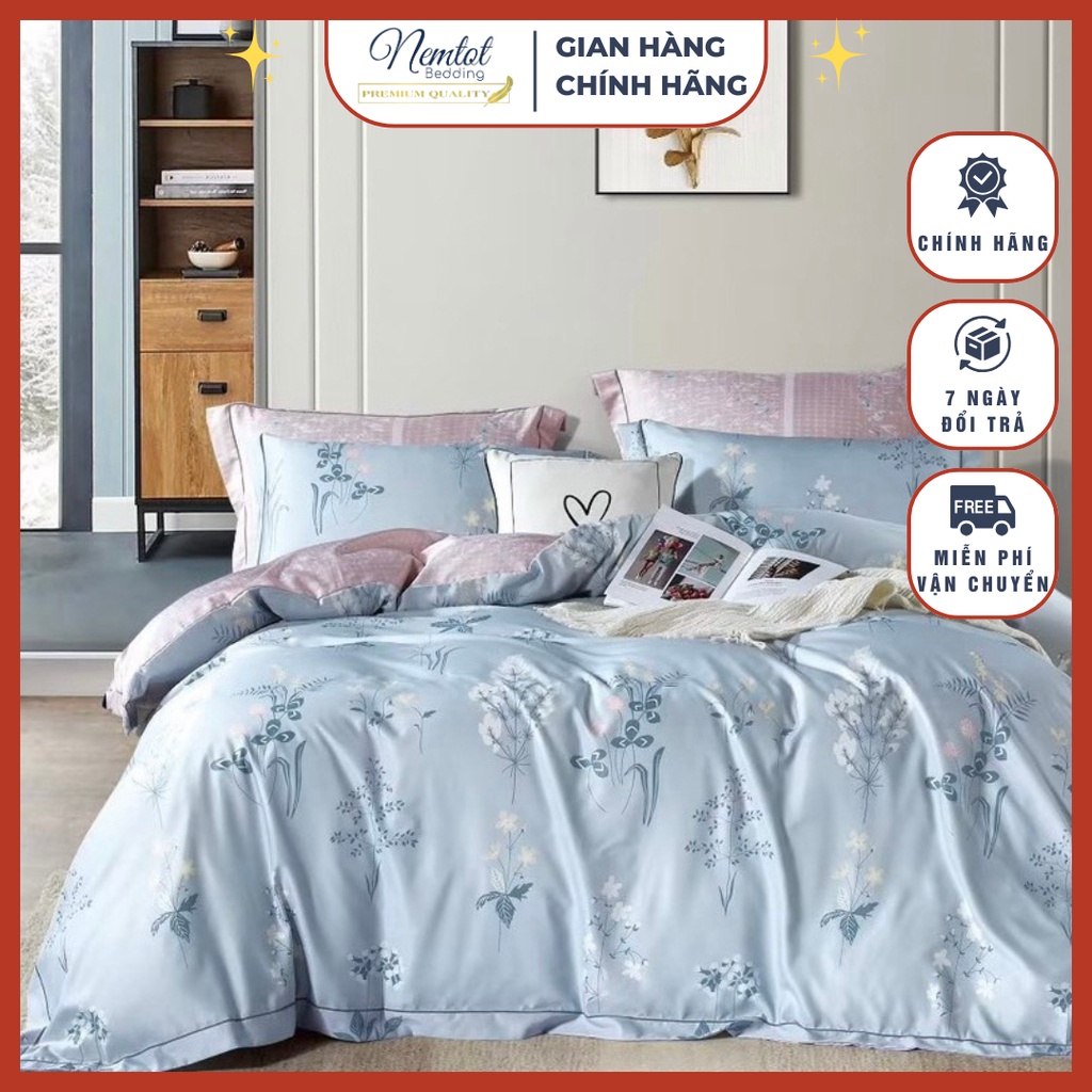 🧨SĂN SALE🧨 Trọn Bộ Chăn Ga Lụa Tencel Than Hoạt Tính Cao Cấp, Ga Gối Chăn Chần Bông Thoáng Mát Mềm Mịn Đắp 2 Mùa_Giá Sỉ