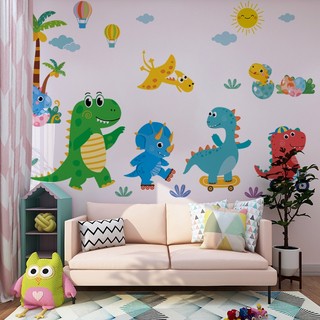 Decal dán tường khủng long cute