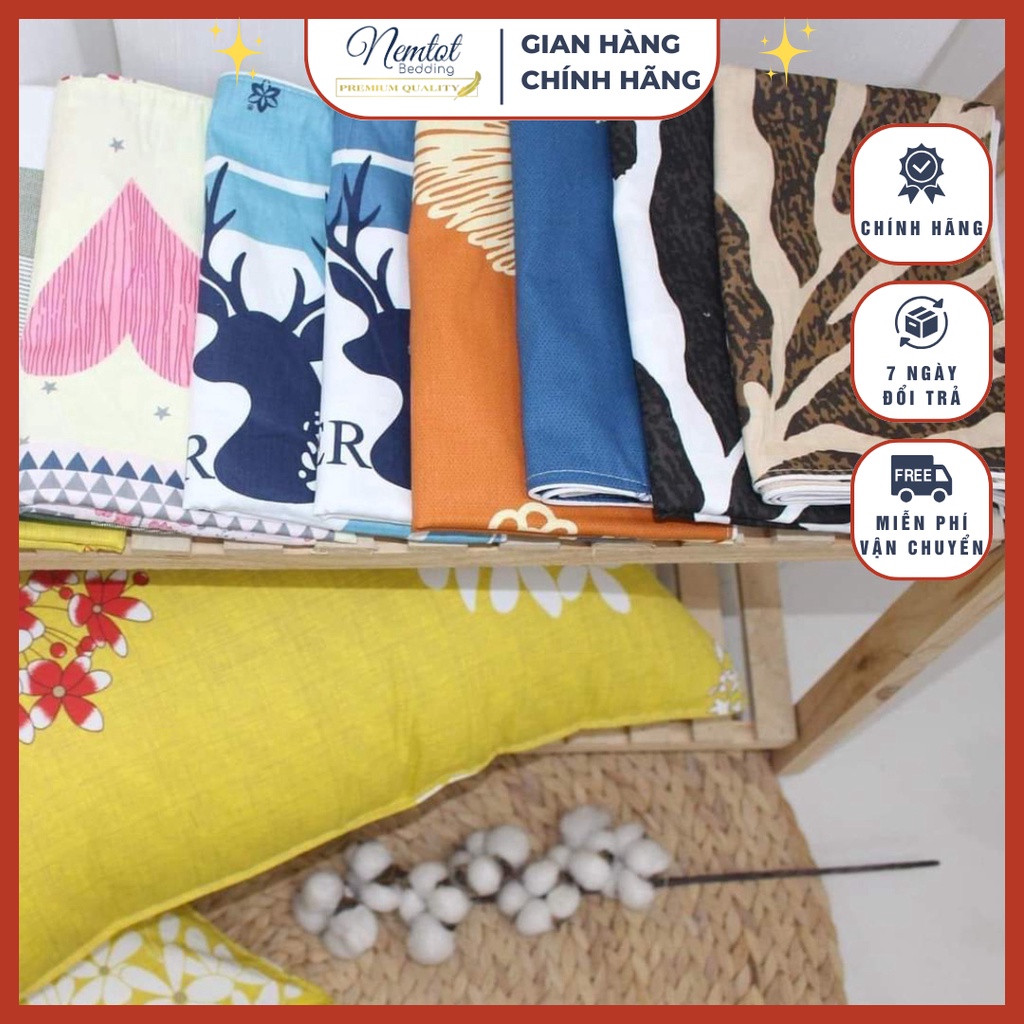 ☘️ ÁO GỐI (LẺ) Cotton Đủ Size, Áo Gối Nằm và Ôm Cotton Thấm Hút Mồ Hôi Tốt,_Nemtot Bedding