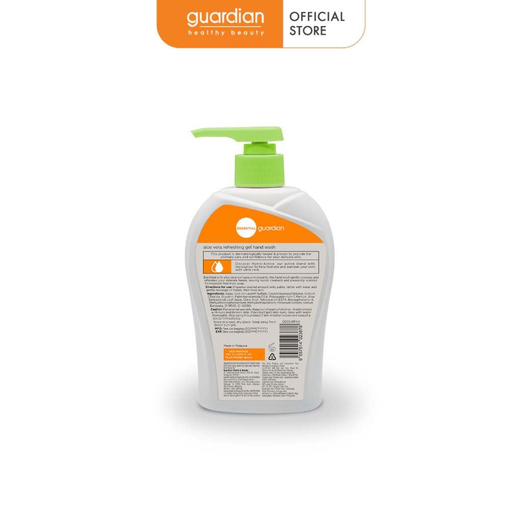 Gel Rửa Tay Tươi Mát Guardian Lô Hội / Nha Đam 500ml