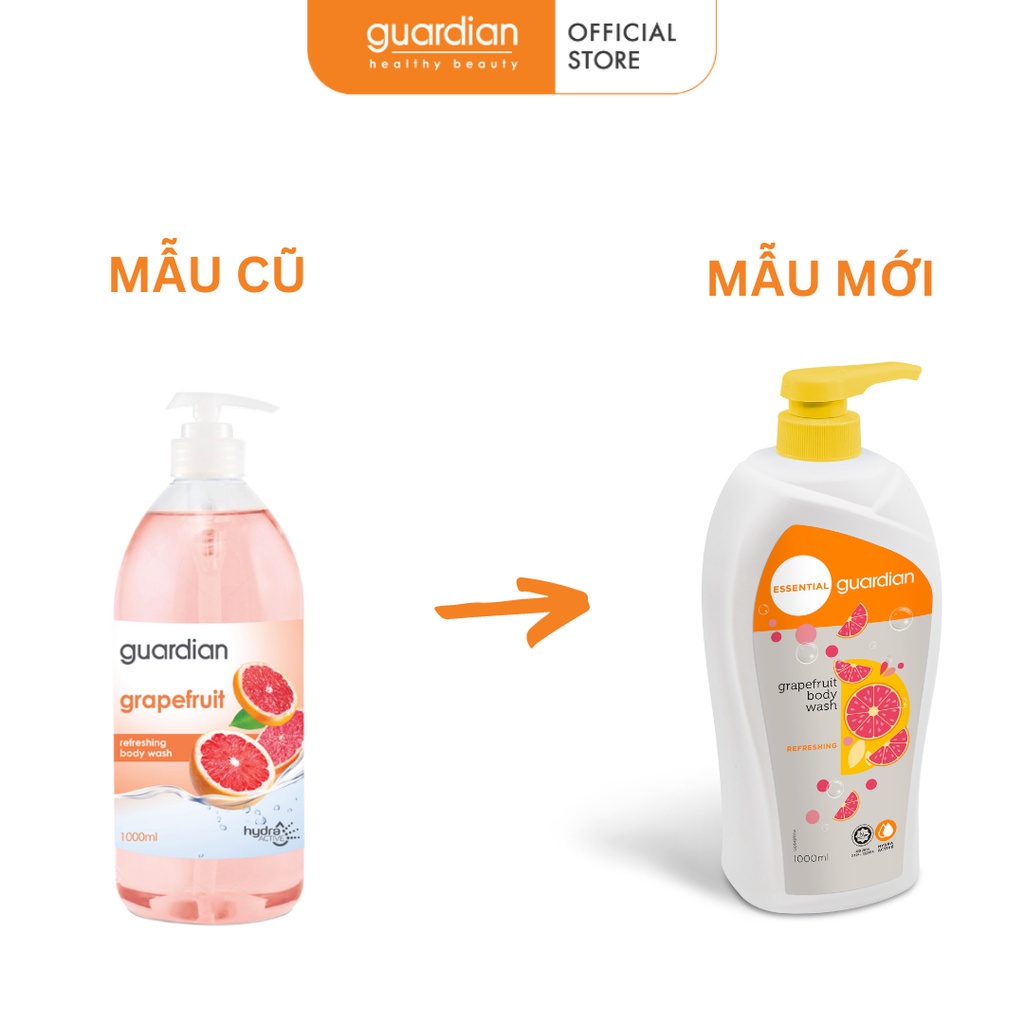 Sữa Tắm Tươi Mát Guardian Essential Grapefruit Refreshing Body Wash Chiết Xuất Bưởi 1000ml