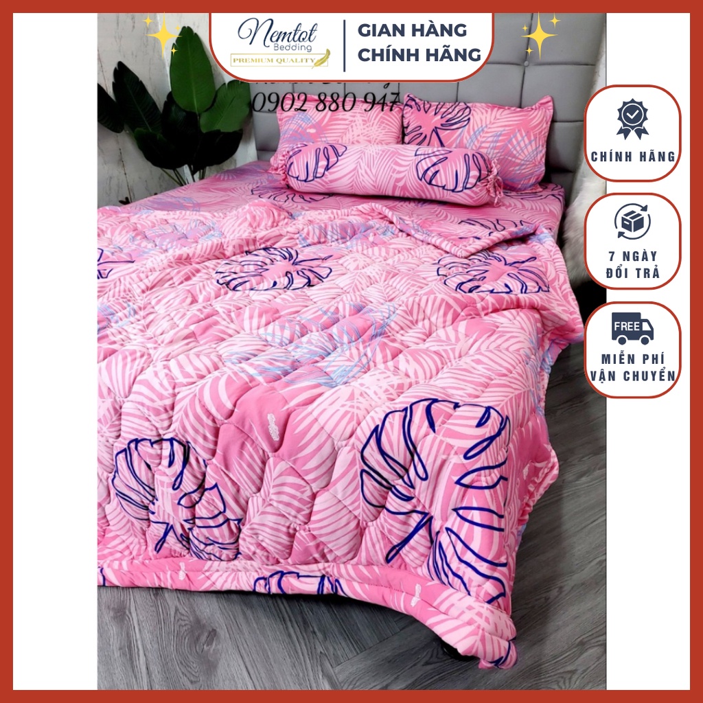 🛑GIÁ SỐC🛑 Trọn Bộ 5 Món Gồm Chăn Chần Bông Ga Gối, Thấm Hút Mồ Hôi Thun Lạnh Hàn Quốc In 3D Siêu Sang, Không Nhăn Xù_HCM