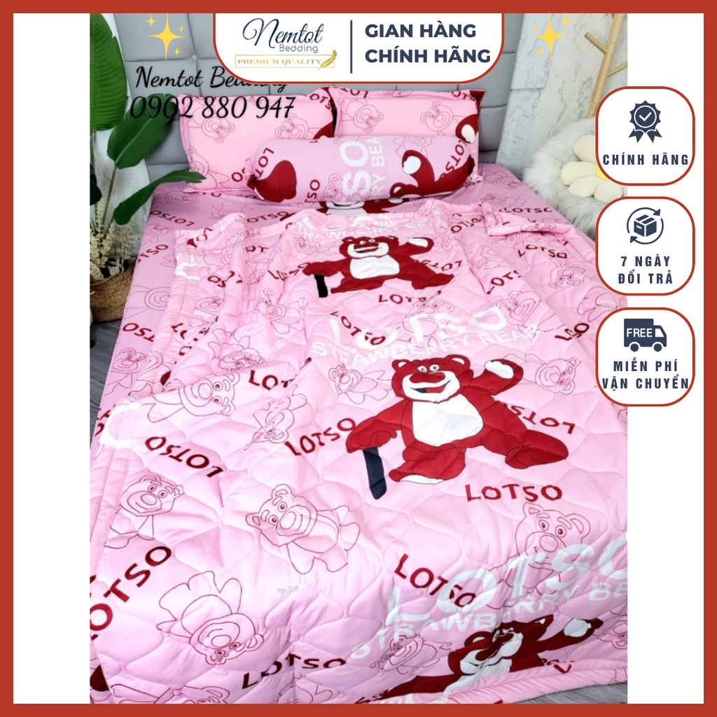 🍒MẪU MỚI VỀ_ẢNH THẬT🍒 Bộ Ga Gối Chăn Chần Bông Cao Cấp, Thun Lạnh Hàn Quốc Mát Lạnh In 5D Không Xù Lông, Mát Mịn Thoáng