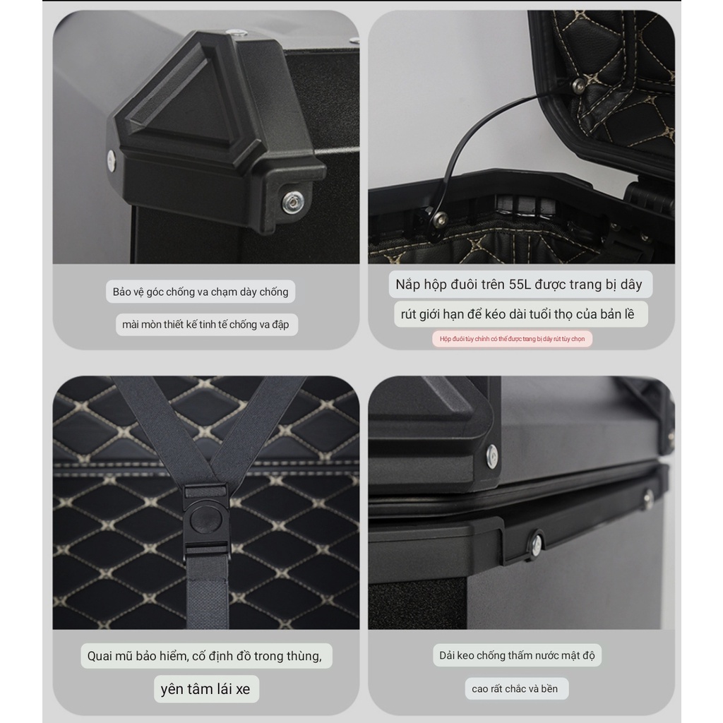 Thùng nhôm xe máy 55L S-ADV SADV aluminum top case