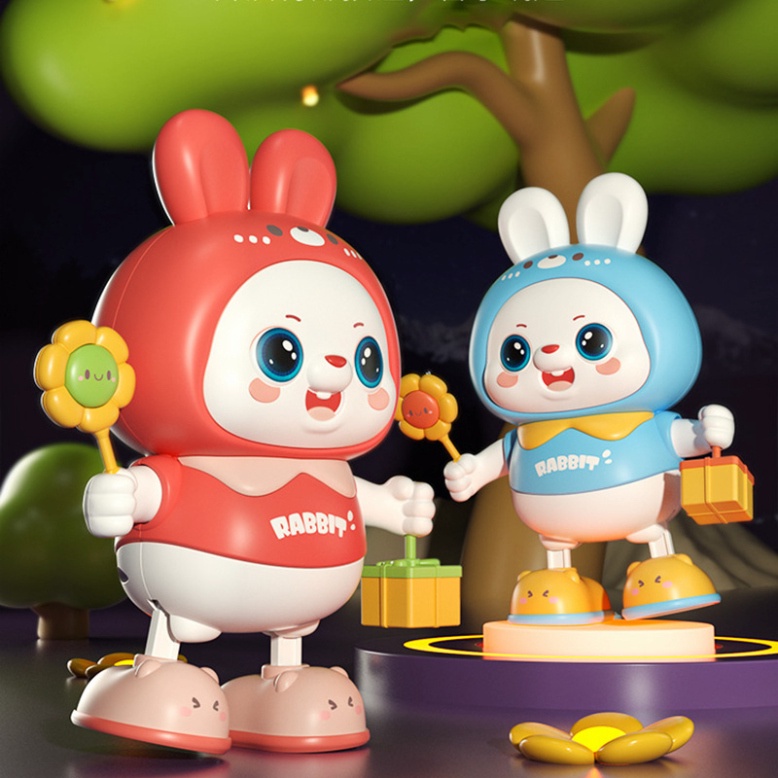 Đồ chơi chạy pin Thỏ nhảy múa biết hát và nhảy vui nhộn dễ thương - Thỏ nhảy múa chạy bằng pin mẫu mới 2023