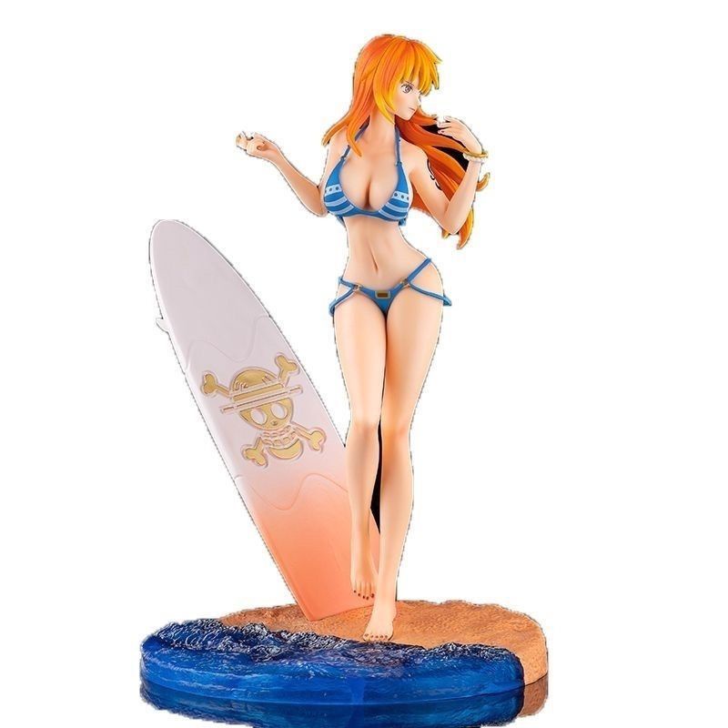 [Đồ Trang Trí anime one piece Mô Hình Nhân Vật nami Mặc Đồ Bơi Lướt Sóng Hai Chiều Đẹp Mắt Thích Hợp Làm Quà Tặng