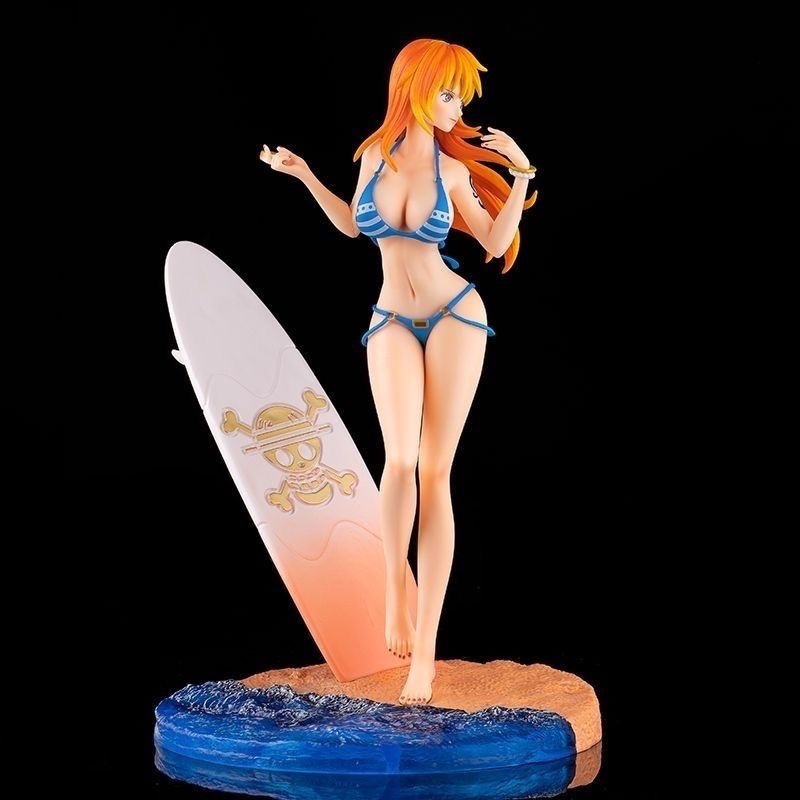 [Đồ Trang Trí anime one piece Mô Hình Nhân Vật nami Mặc Đồ Bơi Lướt Sóng Hai Chiều Đẹp Mắt Thích Hợp Làm Quà Tặng