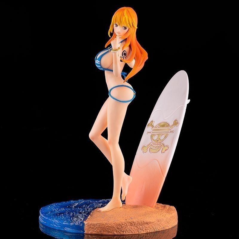 [Đồ Trang Trí anime one piece Mô Hình Nhân Vật nami Mặc Đồ Bơi Lướt Sóng Hai Chiều Đẹp Mắt Thích Hợp Làm Quà Tặng