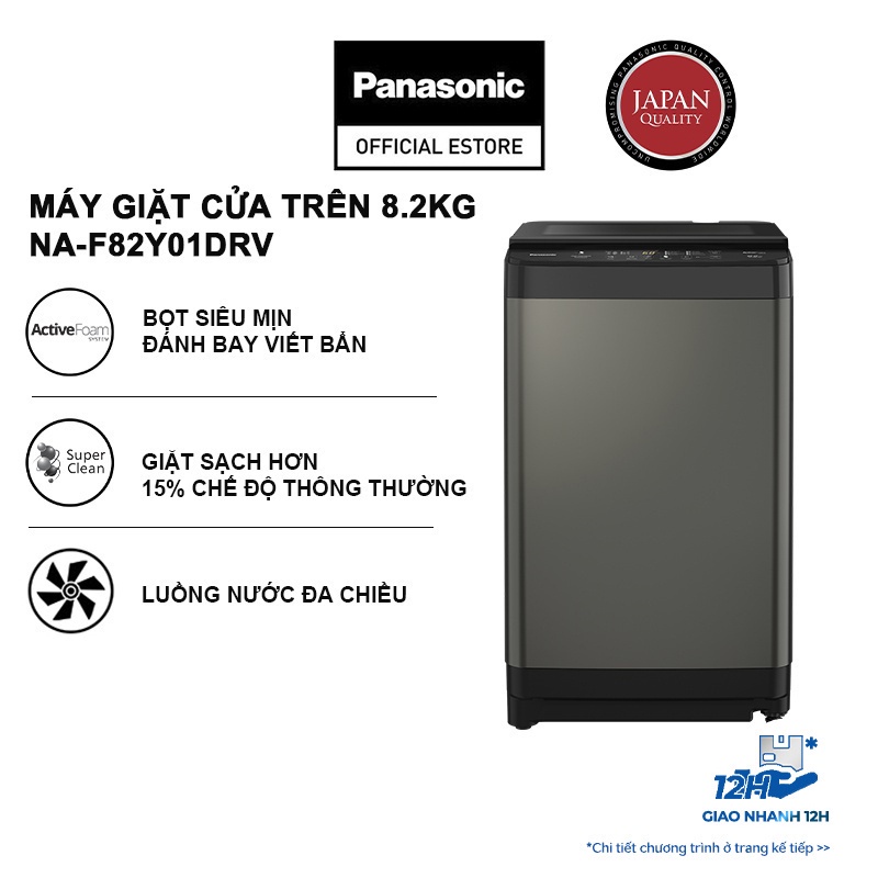 Máy giặt Panasonic cửa trên 8,2 kg NA-F82Y01DRV - Miễn phí lắp đặt - Bảo hành 2 năm