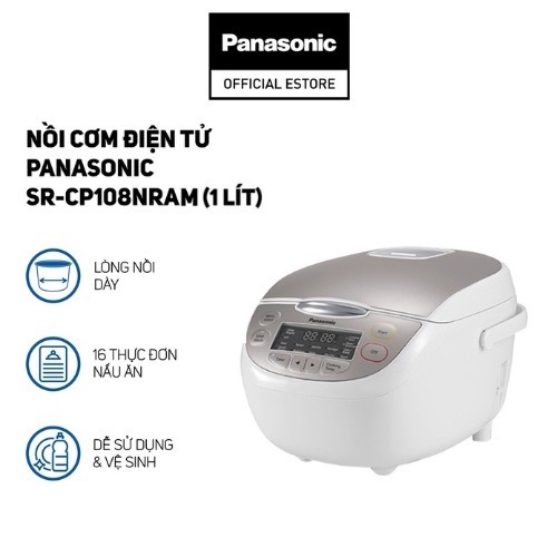 Nồi cơm điện Panasonic SR-CP108NRA 1Lit - Hàng Chính Hãng
