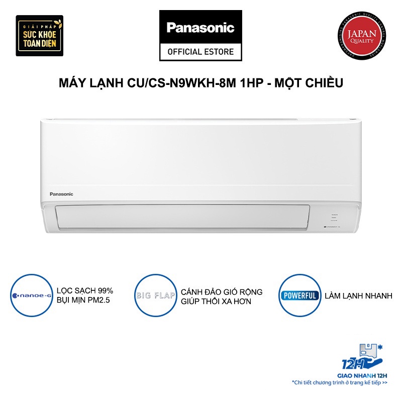 [TRẢ GÓP 0%] Máy lạnh CU/CS-N9WKH-8M Panasonic - Một chiều - Tiêu chuẩn