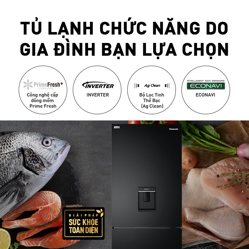 [TRẢ GÓP 0%] Tủ Lạnh 2 Cánh Panasonic 377 lít NR-BX421GPKV ngăn đá dưới - Lấy nước ngoài