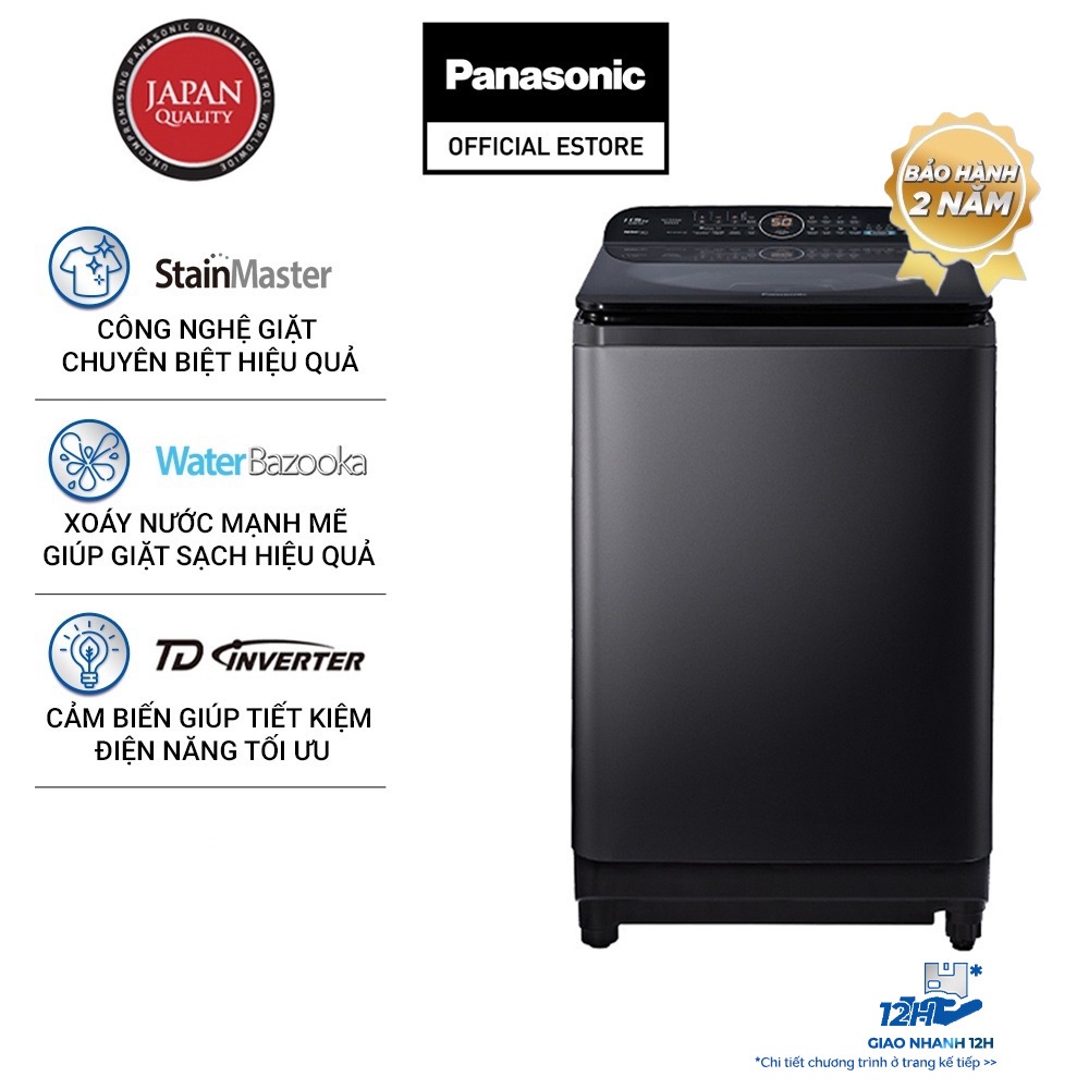 [TRẢ GÓP 0%]Máy Giặt Cửa Trên Panasonic 10.5KG NA-FD10VR1BV - Hàng Chính Hãng