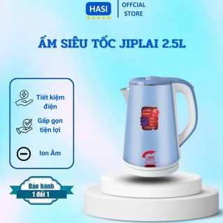 Ấm siêu tốc 2 lớp jiplai thái lan 2.5l bình đun siêu tốc inox công suất 1500w sôi nhanh an toàn tiện dụng