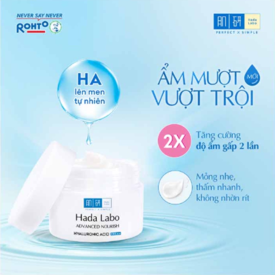 Kem Dưỡng Ẩm Advanced Nourish Hyaluronic Acid Cream Hada Labo 50Gr