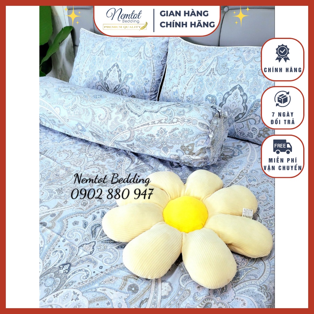 🌻ẢNH THẬT_CHĂN GA TENCEL🌻Trọn Bộ Ga Gối Chăn Chần Bông Cao Cấp Mát Mịn Hàng Đẹp, Vải Lụa Tencel Nhập Khẩu_Nemtot Bedding