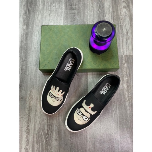 Giầy slipon Karl dân chơi logo thêu chữ ký LA - Giày Karll ông già đeo kính full size 38-42. XO.Boutique