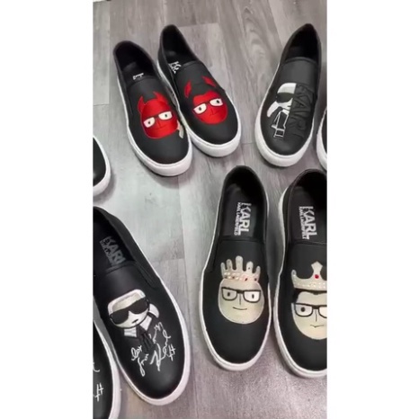 Giầy slipon Karl dân chơi logo thêu chữ ký LA - Giày Karll ông già đeo kính full size 38-42. XO.Boutique