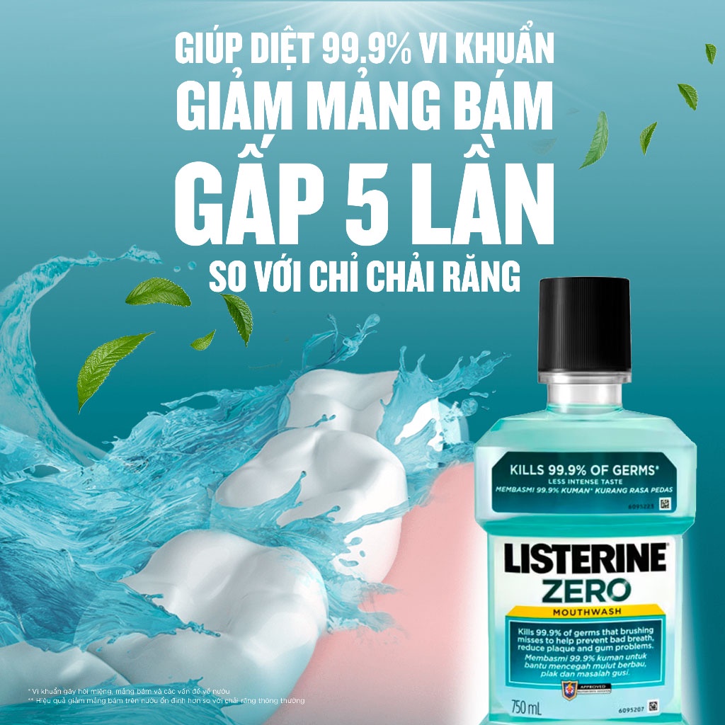 Nước Súc Miệng Không Cay Listerine 750ml