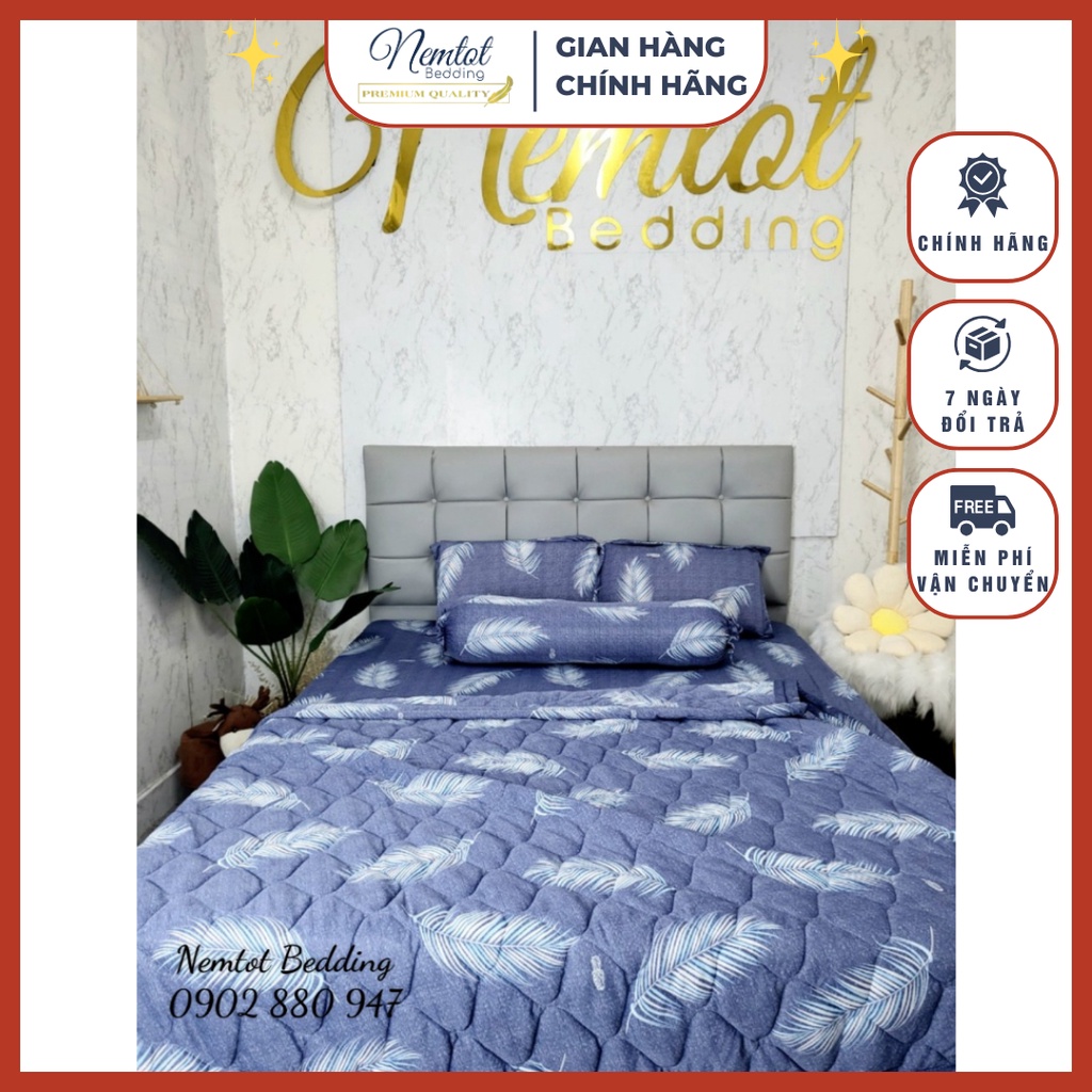 💕Ảnh ChụpThật💕 Trọn Bộ Chăn Ga Gối Thun Siêu Lạnh 3D Hàn Quốc Thoáng Mát, Bộ Ga Giường Đủ Size Nệm Giá Sỉ_Nemtot Bedding