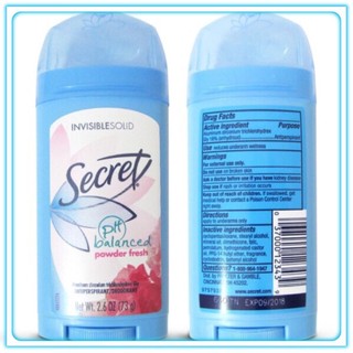 Lăn nách khử mùi secret usa cho nữ invisible solid hàng chuẩn 73g