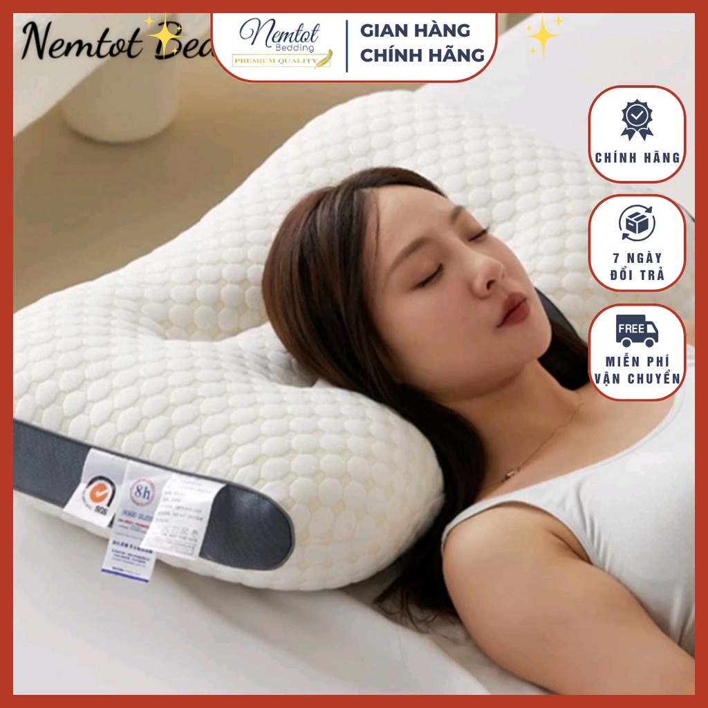 🎇GIẢM SỐC 5 0 %🎇 Gối Nằm Công Thái Học Nâng Đỡ Massage Cổ Vai Gáy Hàng Nhập Loại I, Gối Ngủ Spa Siêu Êm, Chống Ngáy
